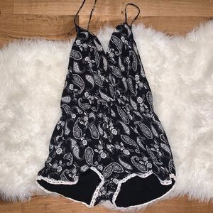 Black Paisley Romper